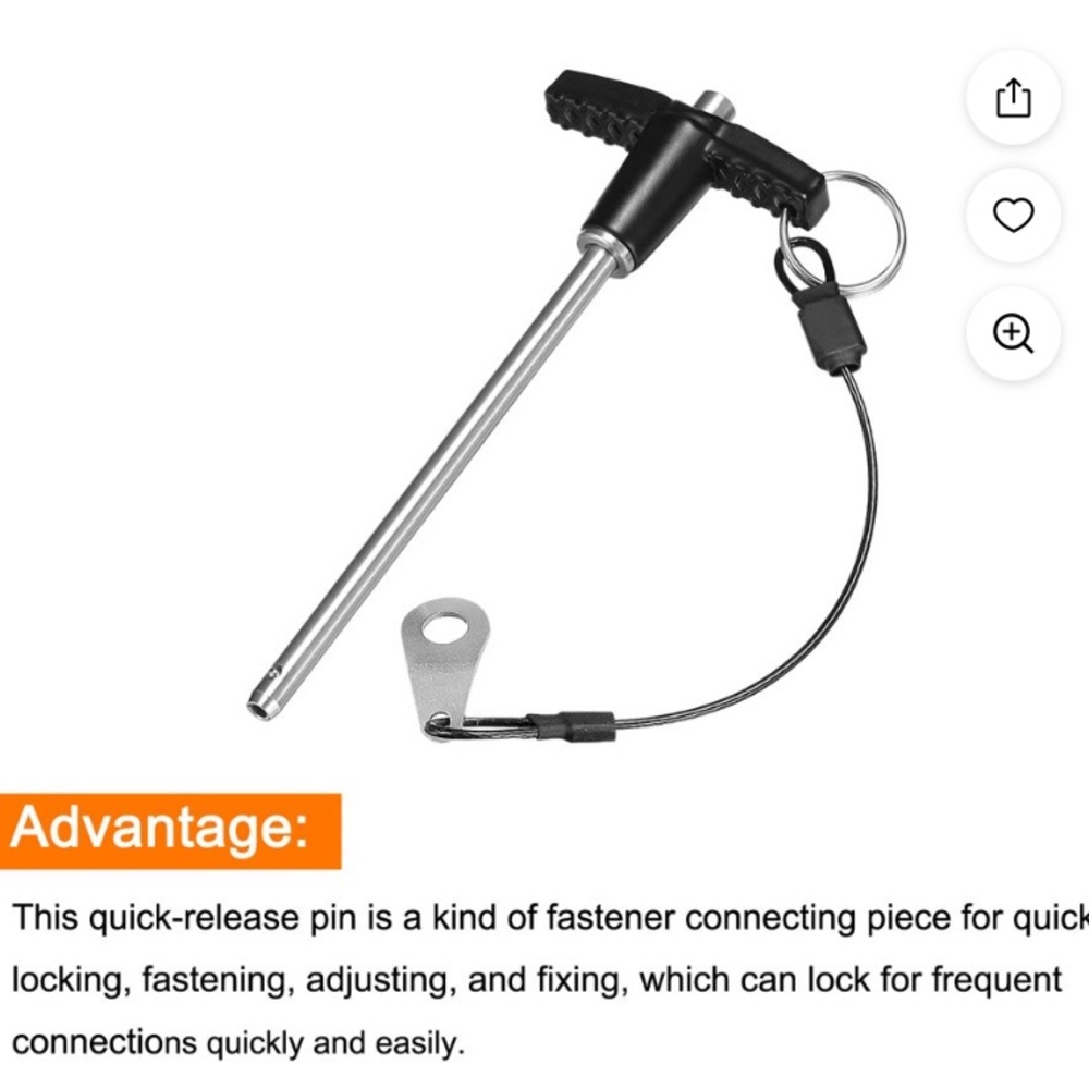 T-Handle Locking Pin, push button quick release
